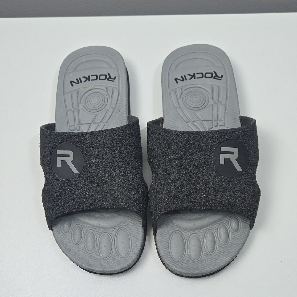 Rockin Black and Gray Slide Sandals
